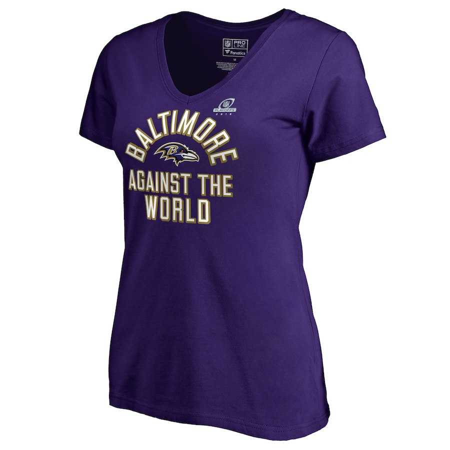 Women Ravens Purple 2018 NFL Playoffs Against The World T-Shirt,We sell and wholesale Women Ravens Purple 2018 NFL Playoffs Against The World T-Shirt on line form chian!